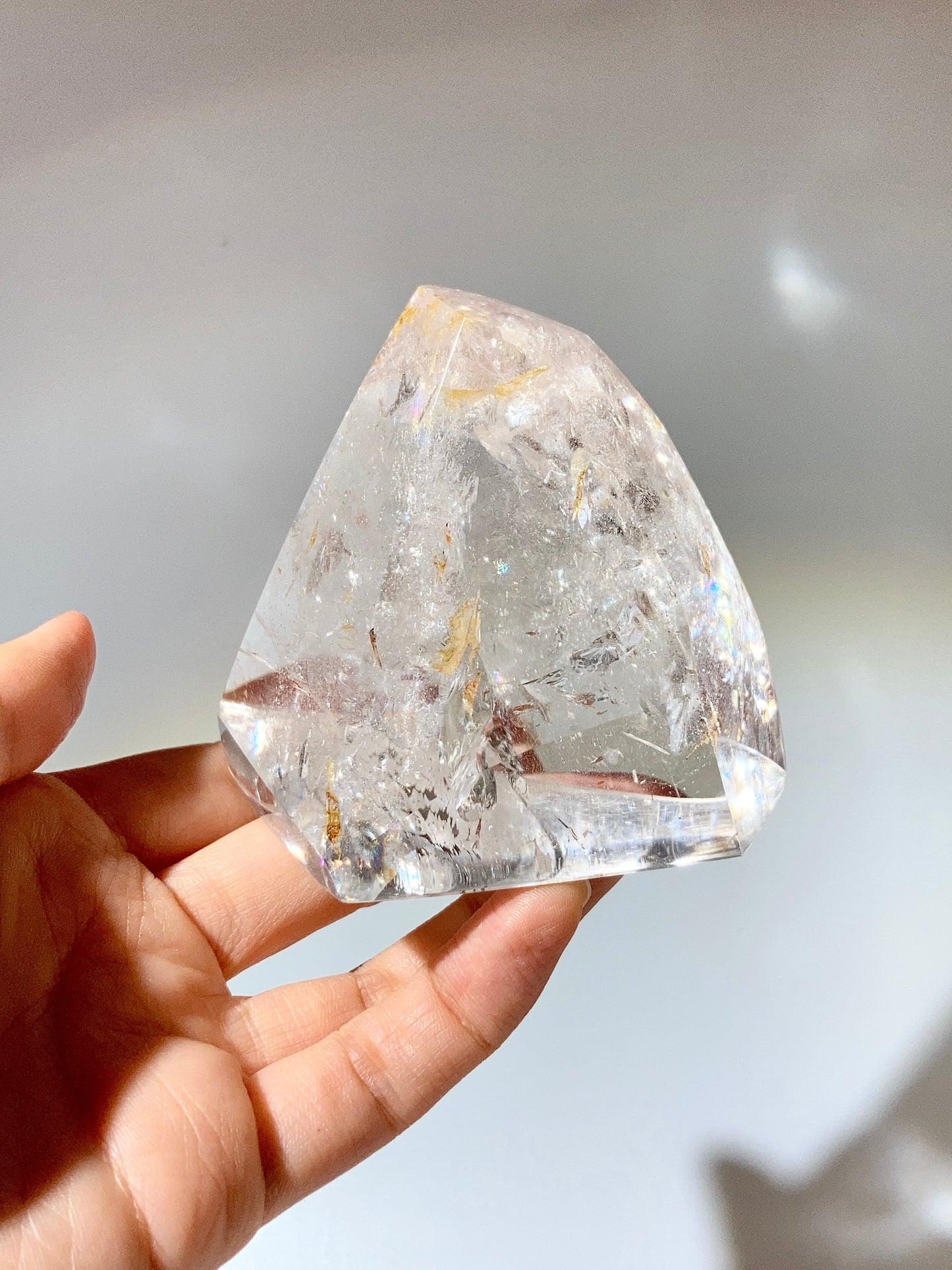 切角白水晶（彩虹)