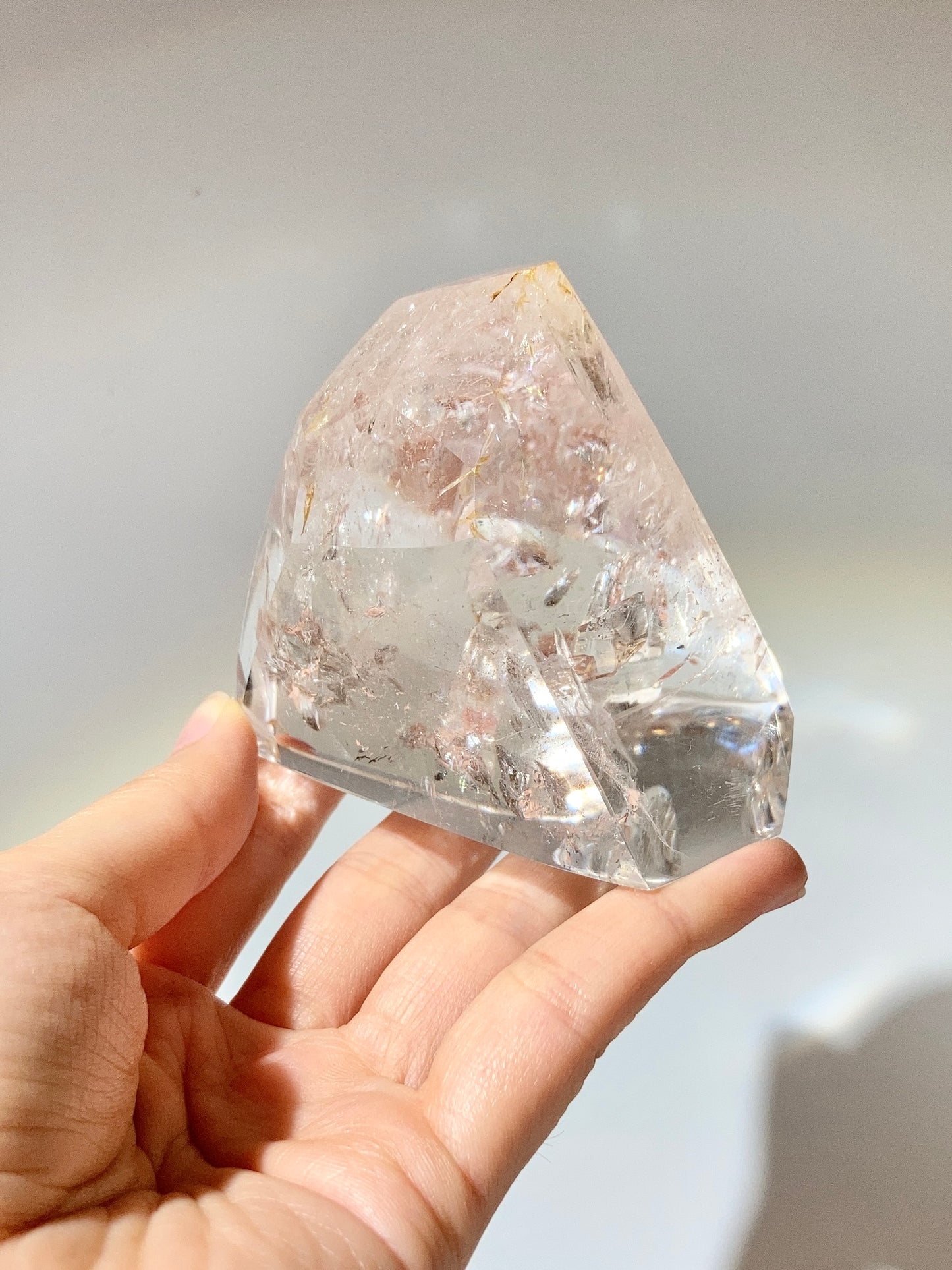 切角白水晶（彩虹)