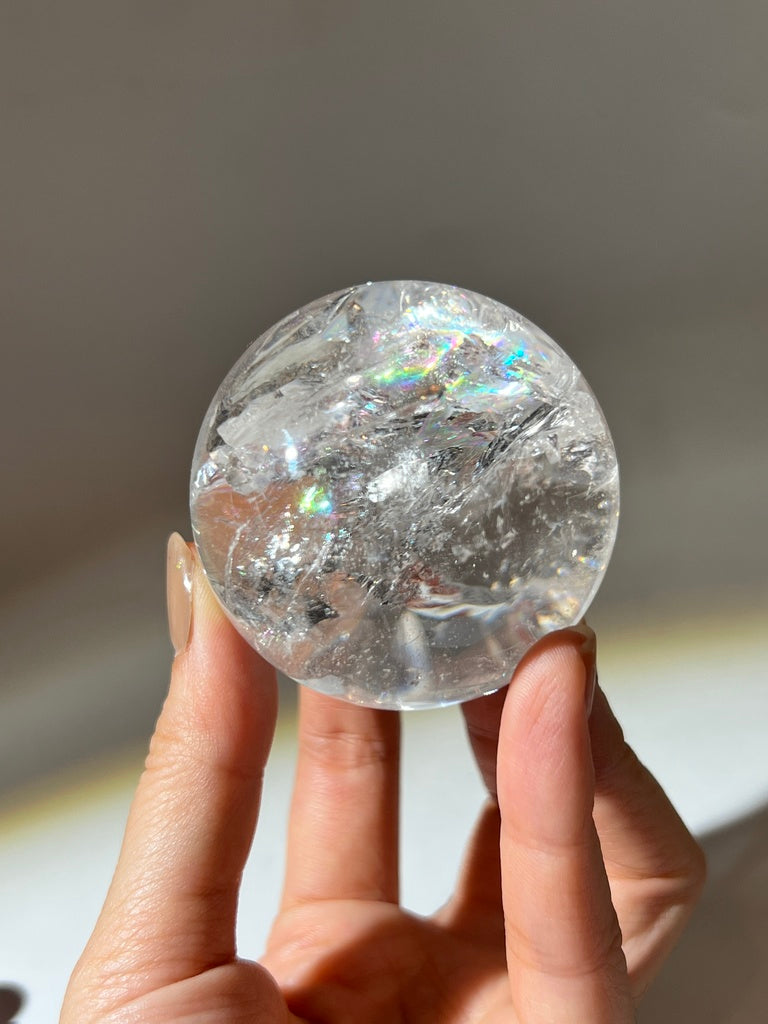 白水晶球 彩虹球 水晶球 白晶球 水晶球功效 白水晶淨化 