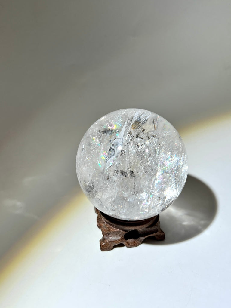 水晶球 彩虹球 白水晶 阿賽水晶 白阿賽 晶球功效