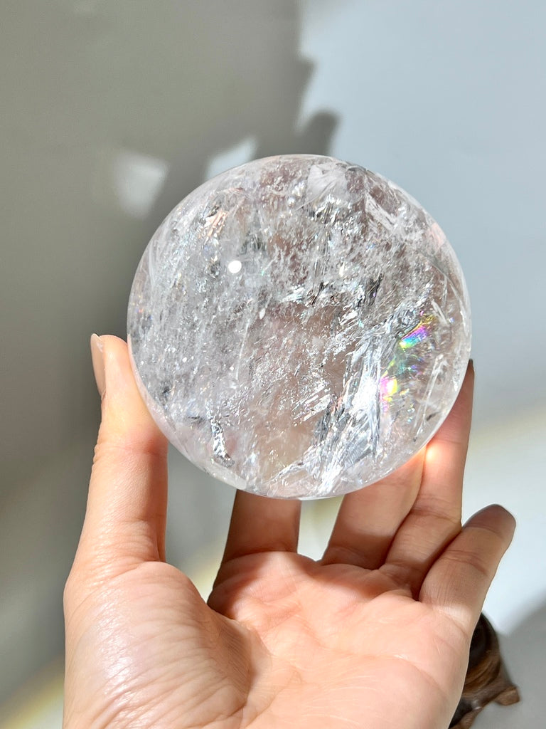 水晶球 彩虹球 白水晶 阿賽水晶 白阿賽 晶球功效
